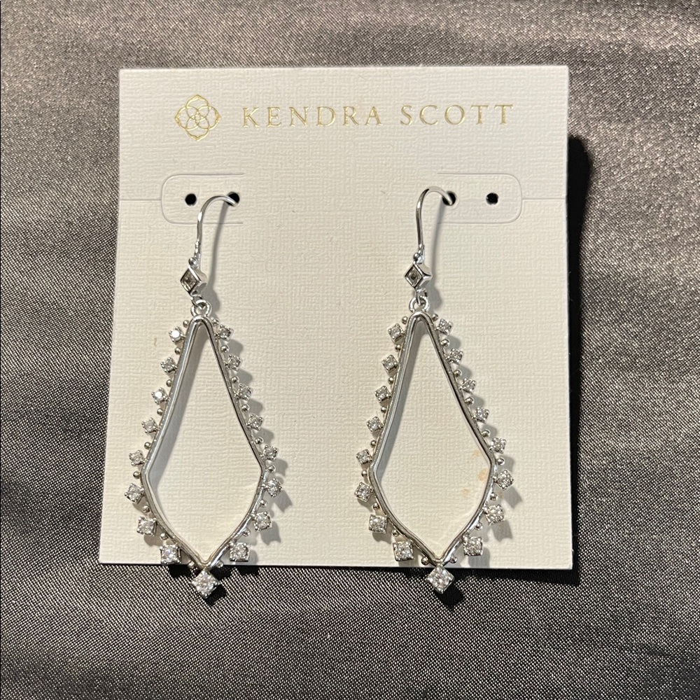 Kendra Scott Silver and Crystal Drop Earrings